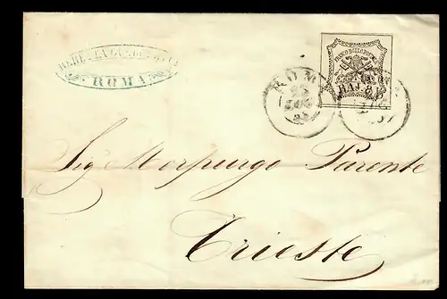 cover from Roma to Trieste 1855, content bill, #9