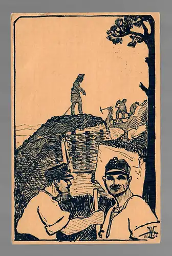 I.R. 27, Carte postale de terrain Mobilier 1914 après les vieux stets