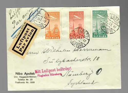 air mail Aalborg to Nuremberg: Transport aérien, Aéroport de Nuernberg 1934