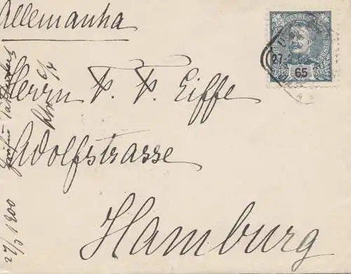 Portugal: 1900 Brief nach Hamburg