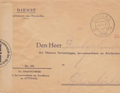 1940: Dienst Department van Financien Sittard /OKW Censuration