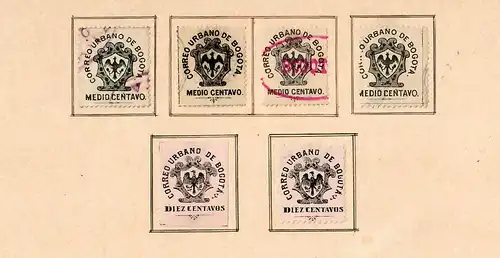 Columbia 1859-1908: nearly complete, Value letter-insurance-stamps, o/*