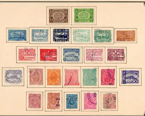 Columbia 1859-1908: nearly complete, Value letter-insurance-stamps, o/*