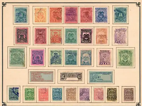 Columbia 1859-1908: nearly complete, Value letter-insurance-stamps, o/*