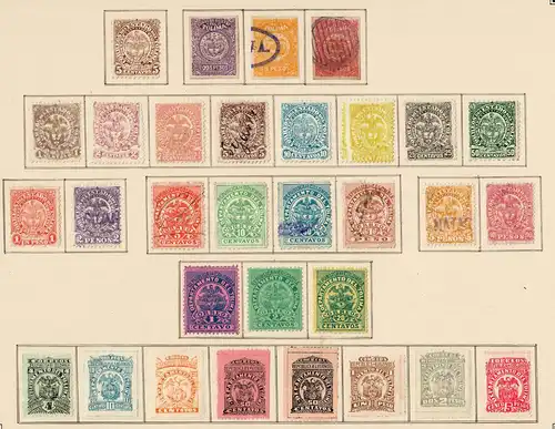 Columbia 1859-1908: nearly complete, Value letter-insurance-stamps, o/*