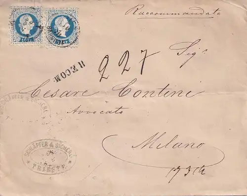 Inscrivez-vous Trieste Gare ferroviaire vers Milano 1878