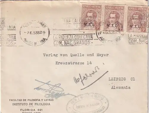 Université Filosofia y letras, Buenos Aires 1938 to Leipzig