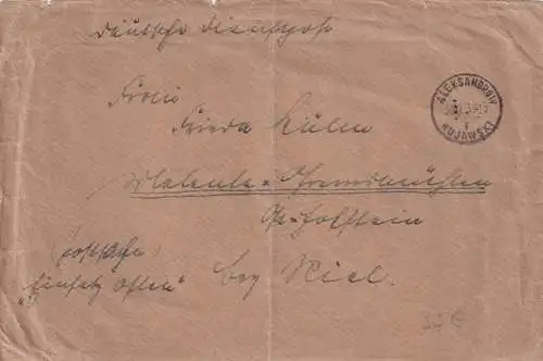 GG: lettre précédente 30.10.39 Aleksandroiv/Kujawski, Chose postale d'utilisation Est