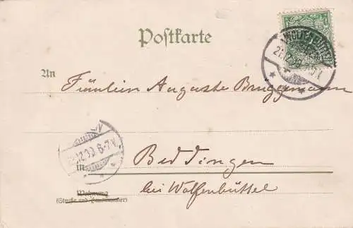 Glückwunsch Postkarte 21.12.1899 Wolfenbüttel