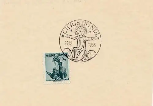 1953: Christkindl - Österreich Blanko Karte