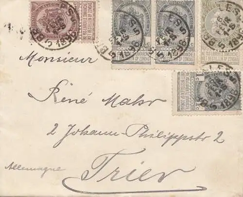 Belgien: 1896: Brief von Bruxelles nach Trief