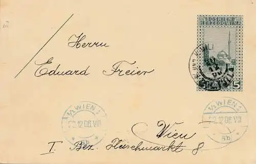 1906: KuK Post Bosnien nach Wien - Ganzsache