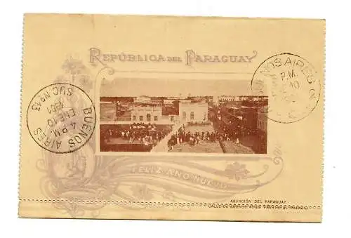 Postkarten-Brief 1901 nach Buenos Aires, siehe Rückseite