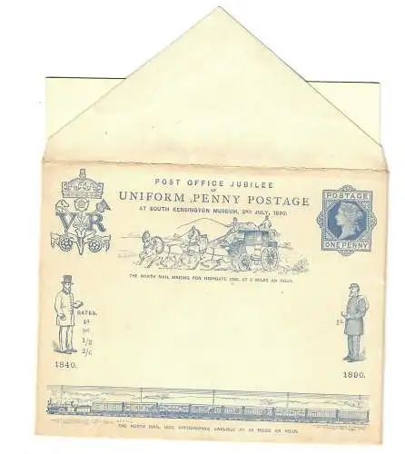 Enveloppe avec feuillet pour le Penny Poste Jubilee 1890