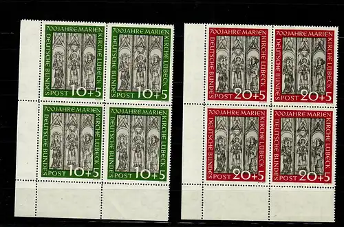 Bund: MiNr. 139 +140 im Eckrand VE3, postfrisch, **