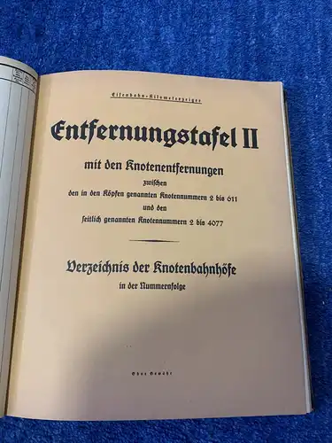 Eisenbahn: seltener großformatiger Eisenbahn-Kilometeranzeiger ca. 1942