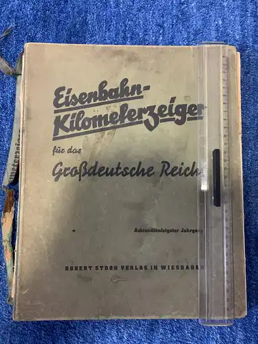 Eisenbahn: seltener großformatiger Eisenbahn-Kilometeranzeiger 1942