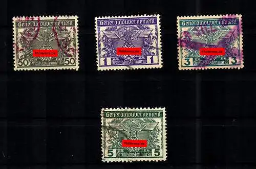 GG: timbres de frais de justice 50/1/3/5 utilisés