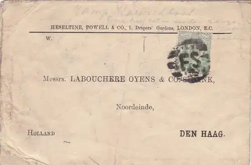 1907: letter from London to Den Haag