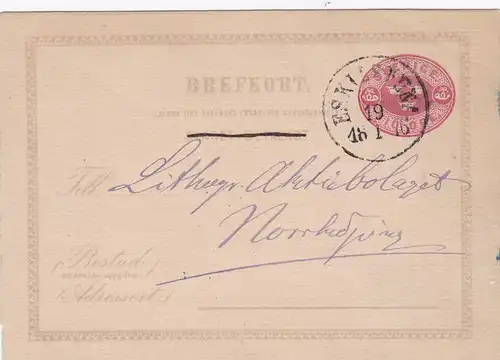 1916: Suède: post card P5L1, only question part known