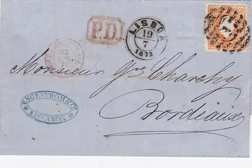 1871: Portugal to France-Bordeaux, MiNr. 30