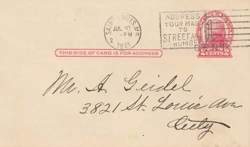 USA 1921: post card Saint Louis Master bakers