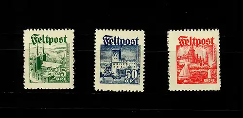 Danemark: Feldpost I-III, post-freeich, **