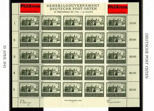 Generalgouvernement GG: Bogen MiNr. 113-116, Sektor I/4, postfrisch. komplett