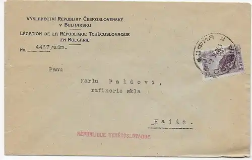 Bulgarie, Consulat tchèque de Sophia vers Hajda, 1932