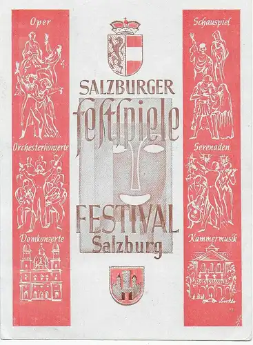 Postkarte Salzburger Festspiele 1947 nach Deutschland mit 2x Zensurstempel