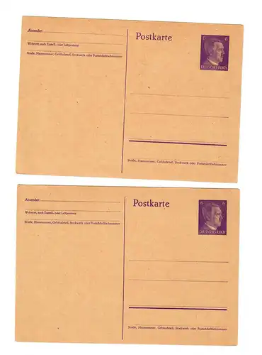 2x Postkarte Litzmannstadt 1942, Postwertzeichenschau