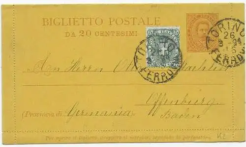 Tout l'affaire de Torino à Offenburg en 1894