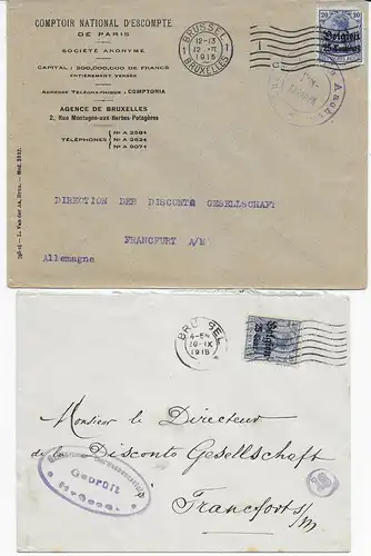 16x Lettres de banque Bruxelles - Francfort, censure 1915-1918