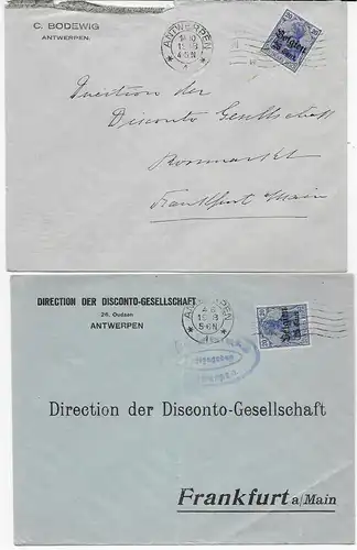 16x Lettres de banque Bruxelles - Francfort, censure 1915-1918