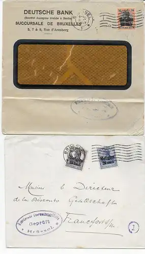 16x Lettres de banque Bruxelles - Francfort, censure 1915-1918