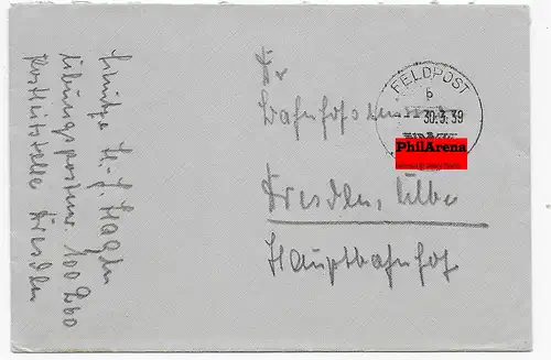 Post de champ 30.3.1939 Post d'exercice FPn° 100260 selon Dresde