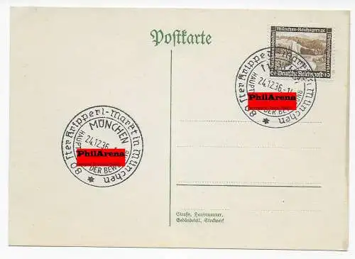 Postkarte mit Sonderstempel München: 80ster Kripperl-Markt in München, 1936