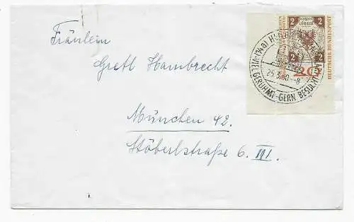 Lettre de Heilbronn 1960 à Munich, marque Eckrand