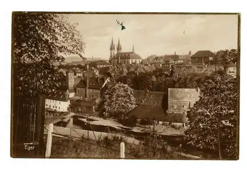 Ansichtskarte Eger 1938 nach Rottenburg/N