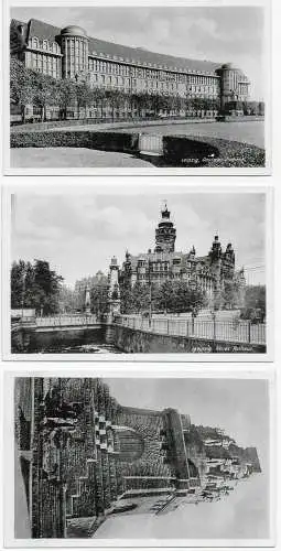 3x Ansichtskarte Leipzig;  Leipziger Messe Stempel 1946
