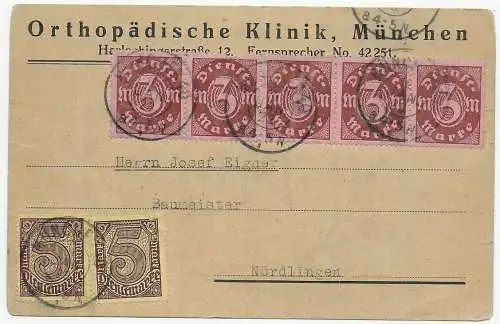 Clinique orthopédiste de Munich vers Nördlingen, 18.1.1923