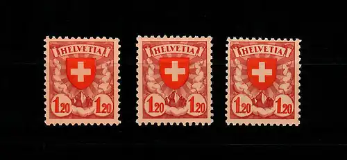 CH: MiNr. 195 x, y und z, postfrisch, **