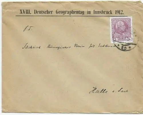 XVIII. Deutscher Geographentag in Innsbruck, 1912, nach Halle