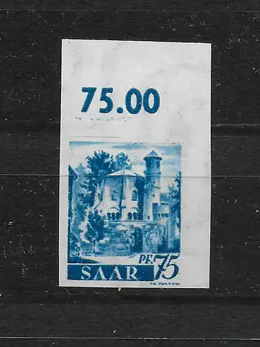 Saar: MiNr. 222 XU, postfrisch **, Eckrand