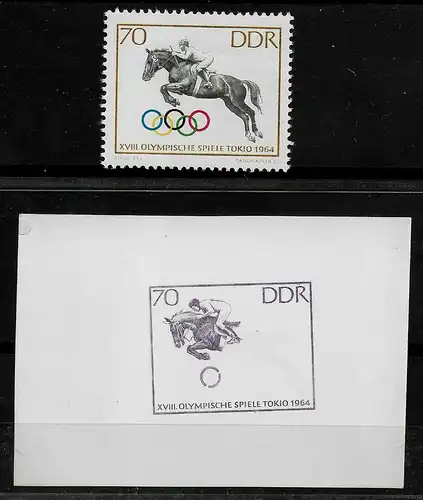 DDR Probedruck MiNr. 1038 mit Vergleichsmarke