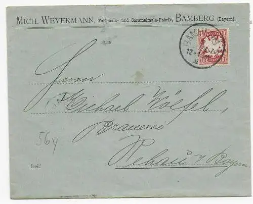 Brauerei: Farbmalz- und Caramelmalz Fabrik Bamberg  1906 nach Rehau