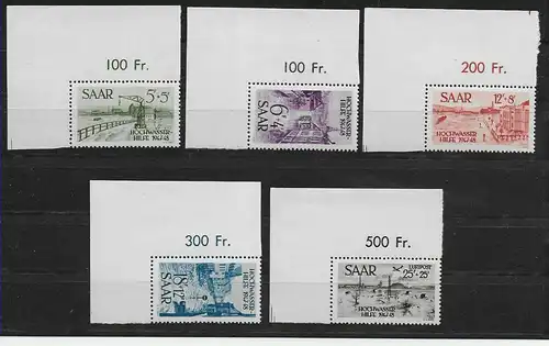 Saar: MiNr. 255-258 Eckrand, postfrisch, **