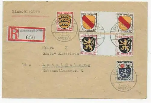 Bad Liebenzell, Einschreiben nach Ludwigsburg, 1946