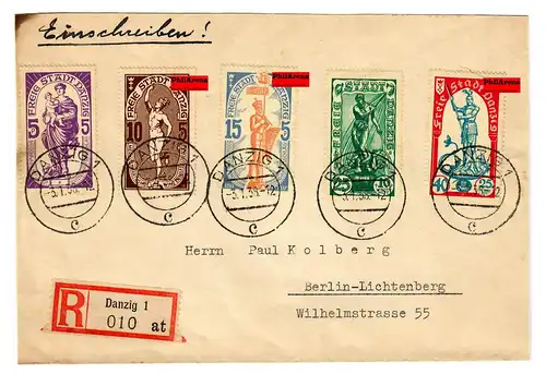 Einschreiben Danzig 3.1.1938 nach Berlin