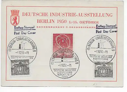 Deutsche Industrie Ausstellung 1950, Berlin FDC